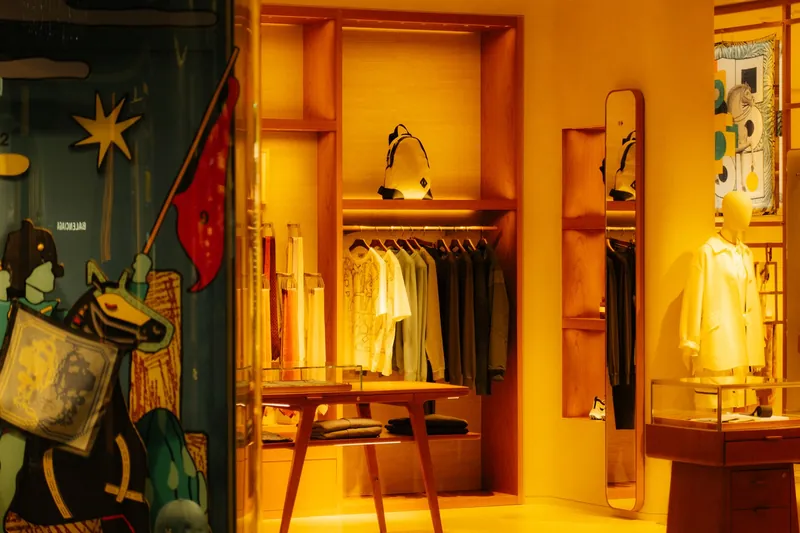 Boutique de créateur aux boiseries chaudes et à l'éclairage feutré dans le Vieux-Montréal.